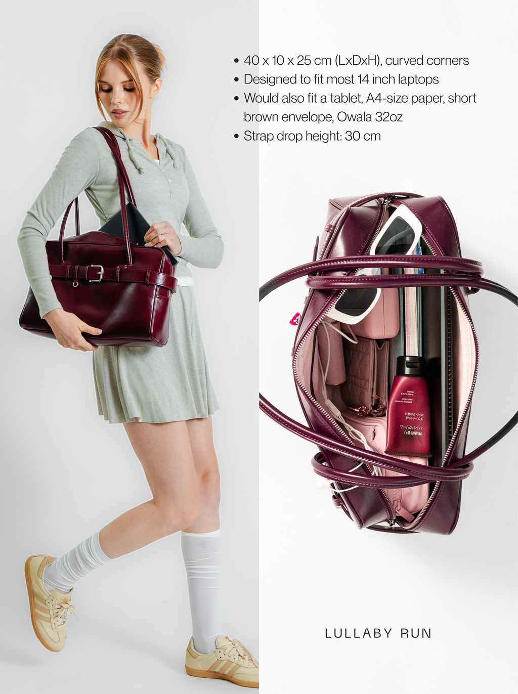 The Archive Bowler (Belted Ver.) in Burgundy Wine