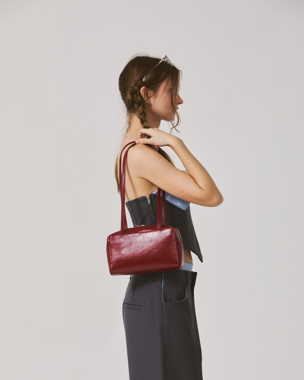 The Box Bowler in Dark Cherry