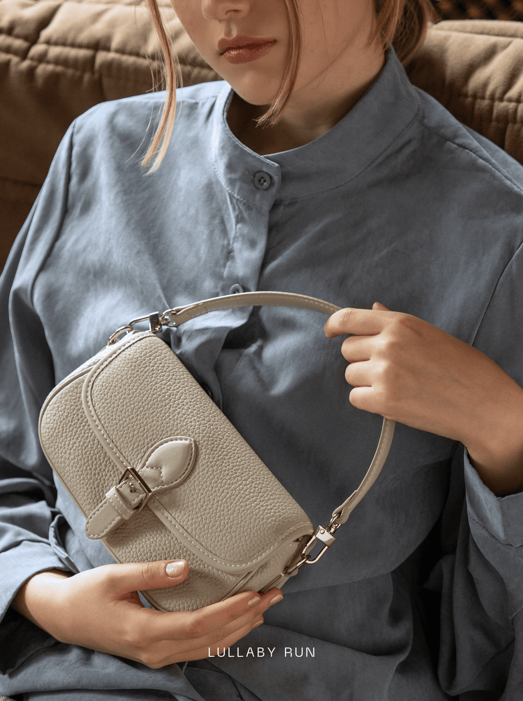 The Buckle Baby in Taupe Gray