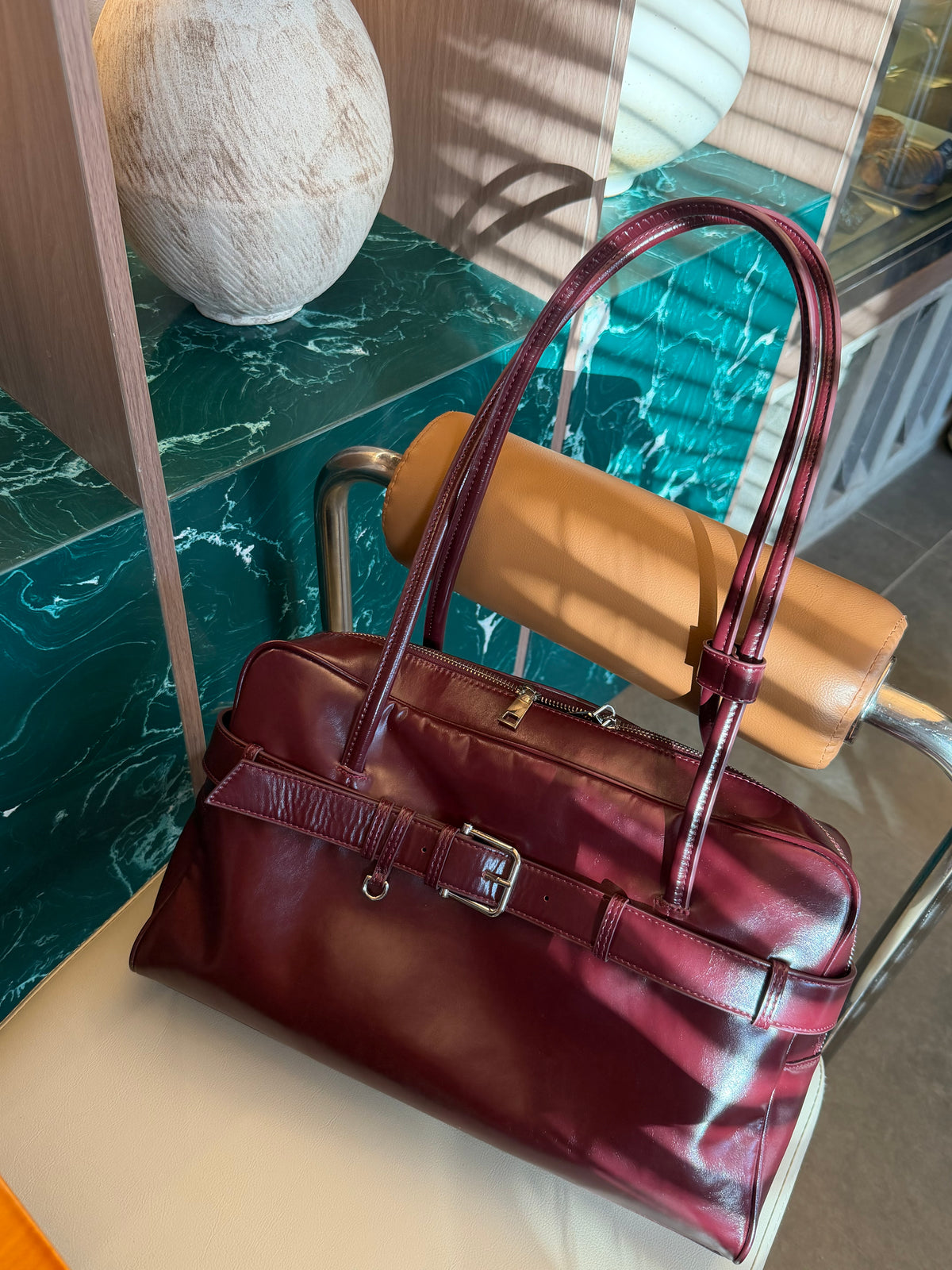The Archive Bowler (Belted Ver.) in Burgundy Wine