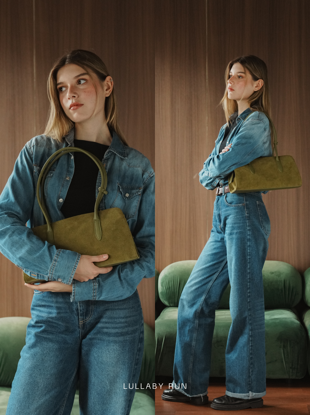 The Dune Midi in Olive Green