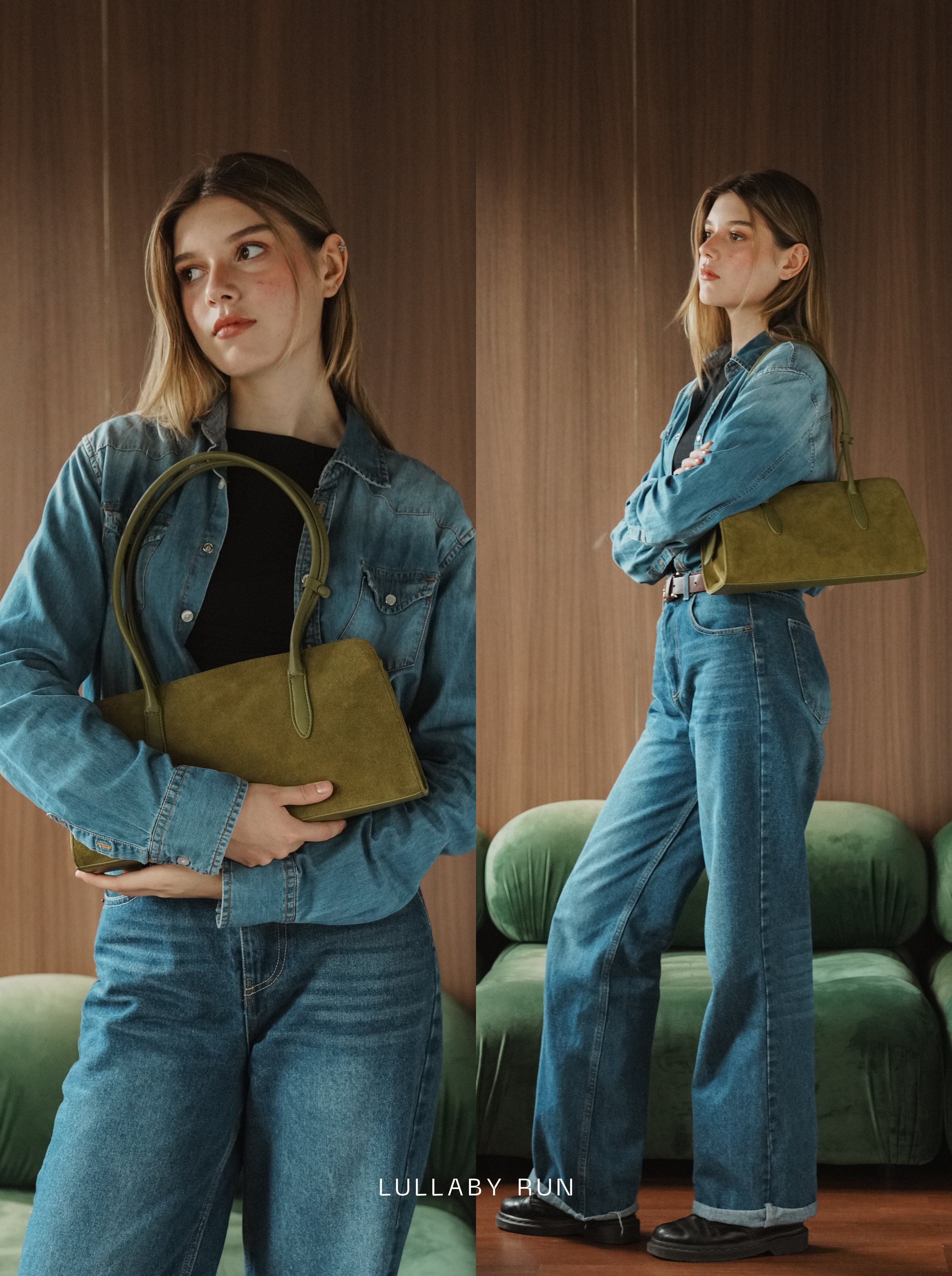 The Dune Midi in Olive Green